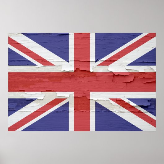Union Jack Weathered Paint Poster (Vorne)