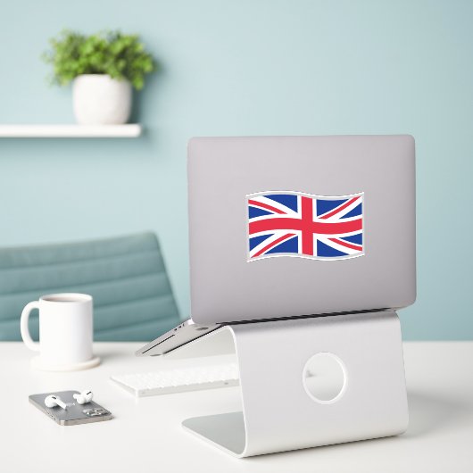 Union Jack winken Aufkleber (Laptop auf Schreibtisch)