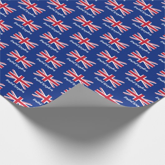 Union Jack Wrapping Paper, British Flag, UK Blue Geschenkpapier (Ecke)