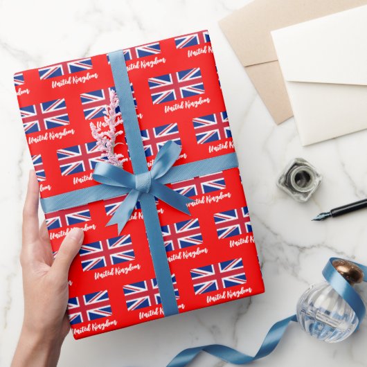 Union Jack Wrapping Paper, British Flag, UK Red Geschenkpapier (Schenken)