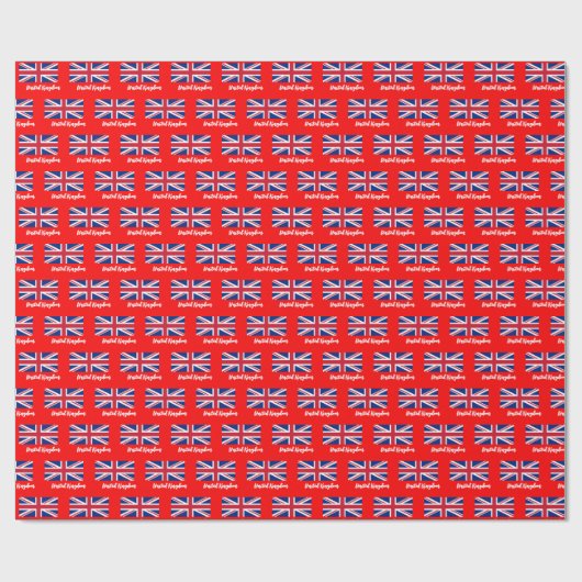 Union Jack Wrapping Paper, British Flag, UK Red Geschenkpapier (Flach)