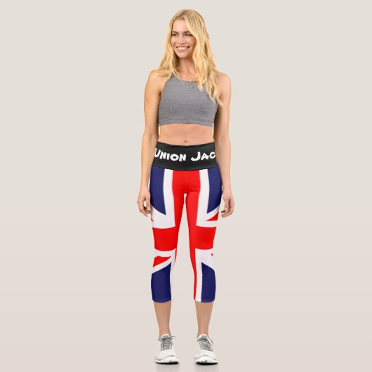 Union Jack Yoga Pants Capri Leggings (Vorderseite)