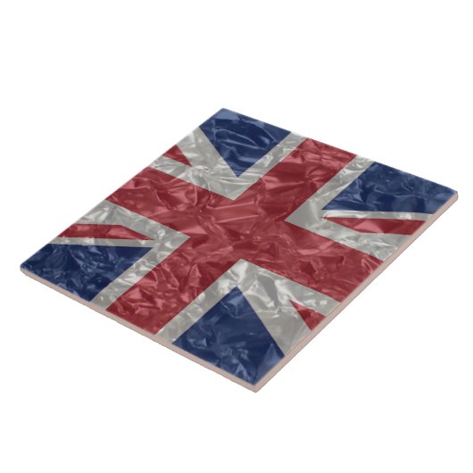 Union Jack - zerknittert Fliese (Seite)