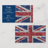 Union Jack - zerknittert Visitenkarte (Vorne/Hinten)