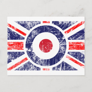 Union Jack Zielscheibe Mods UK Zielscheibe Union J Postkarte