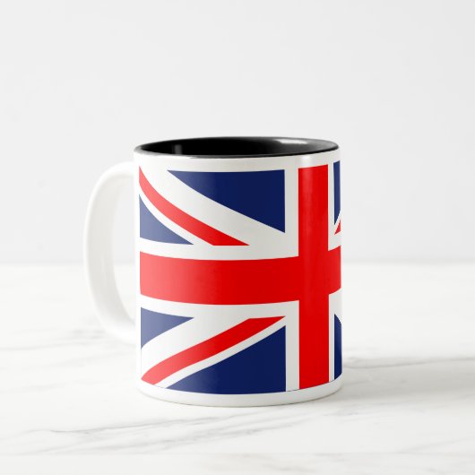 Union Jack Zweifarbige Tasse (Vorderseite Links)
