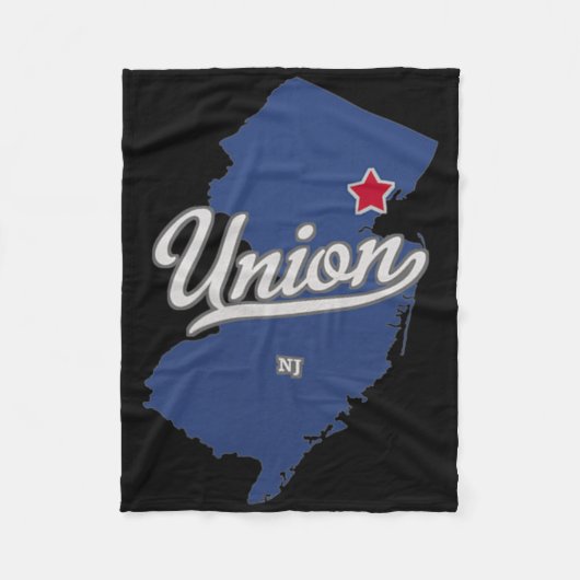 Union New Jersey Nj Karte Fleecedecke (Vorderseite)