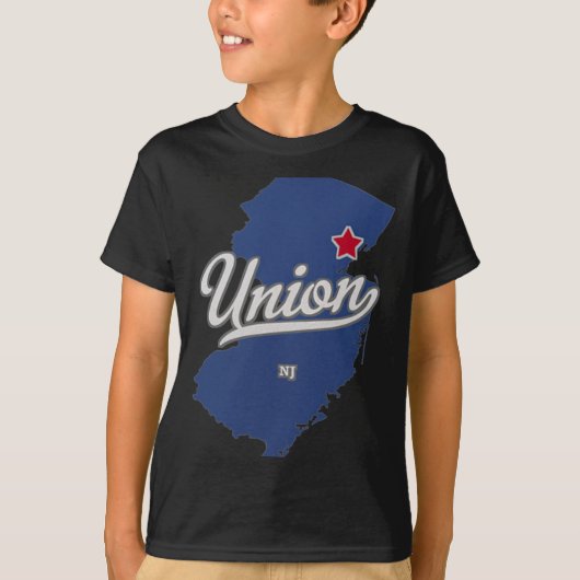 Union New Jersey Nj Map T-Shirt (Vorderseite)