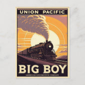 Union Pacific Big Boy Vintage Train Postkarte (Vorderseite)