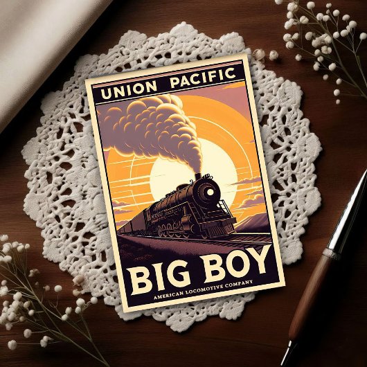 Union Pacific Big Boy Vintage Train Postkarte