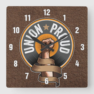 Union Proud Quadratische Wanduhr