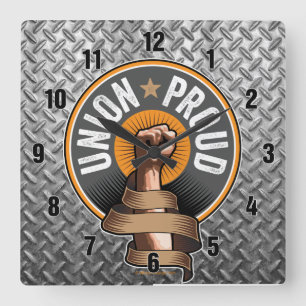 Union Proud Quadratische Wanduhr