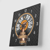 Union Proud Square Wall Clock Quadratische Wanduhr (Winkel)