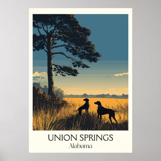 Union Springs Alabama Dogs Sunset Poster (Vorne)