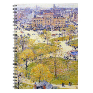 Union Square im Frühling von Frederick Childe Hass Notizblock