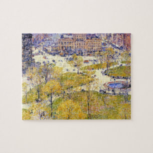 Union Square im Frühling von Frederick Childe Hass Puzzle
