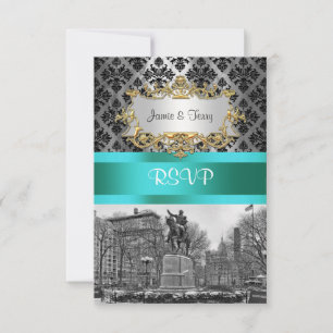 Union Square NYC Black Damask 212 RSVP 1 Karte