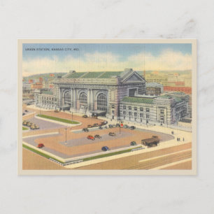 Union Station Kansas City Missouri vintage 1940er Postkarte