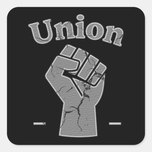 Union Strong Worker Fist Minimal Design Quadratischer Aufkleber (Vorderseite)