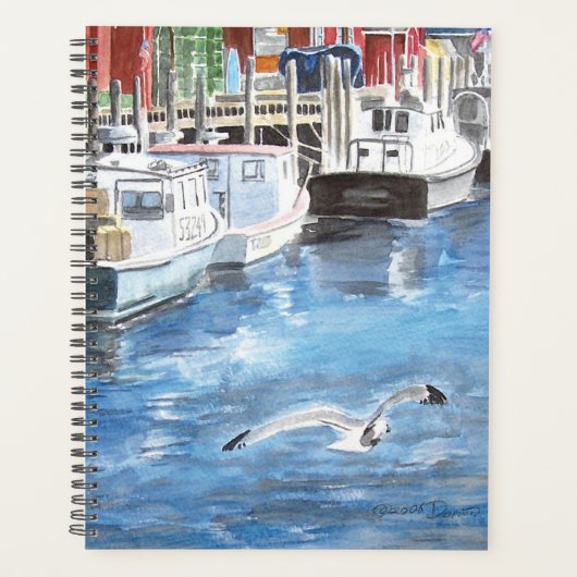 Union Wharf Portland, Maine Watercolor Planer (Vorderseite)