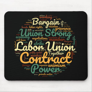 Union Word Cloud Circle Mousepad
