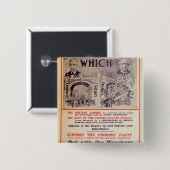 Unionist-Party-Plakat für britischen General Button (Vorne & Hinten)