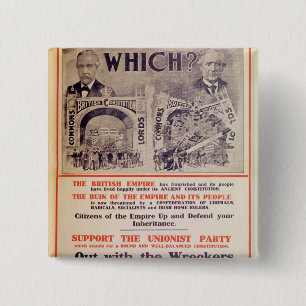 Unionist-Party-Plakat für britischen General Button
