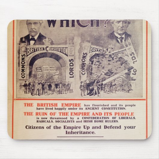Unionist-Party-Plakat für britischen General Mousepad (Vorne)