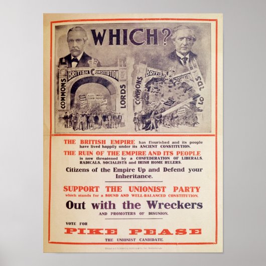 Unionist Party Poster for British General (Vorne)