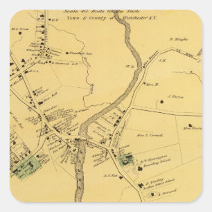 Unionport, Westchester, Schuylerville Quadratischer Aufkleber