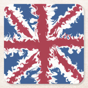 Unions Jack Drink Mats UK Flaggendekor Rechteckiger Pappuntersetzer