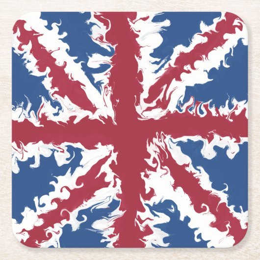 Unions Jack Drink Mats UK Flaggendekor Rechteckiger Pappuntersetzer (Vorderseite)