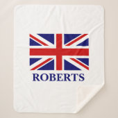 Unions-Jack-Fahne-Sonderdecke Sherpa-Fleece Sherpadecke (Vorderseite)