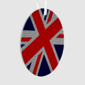 Unions Jack on Carbon Fibre Style Colors Ornament (Vorderseite)