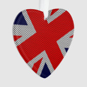 Unions Jack on Carbon Fibre Style Colors Ornament (Vorderseite)
