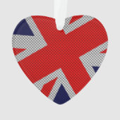 Unions Jack on Carbon Fibre Style Colors Ornament (Rückseite)