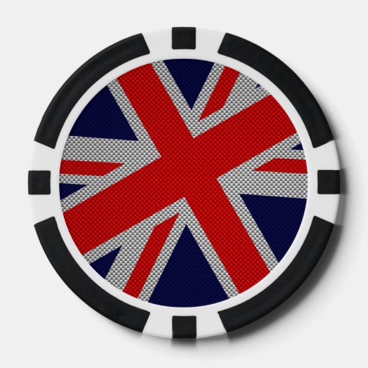 Unions Jack on Carbon Fibre Style Colors Pokerchips (Vorderseite)