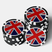 Unions Jack on Carbon Fibre Style Colors Pokerchips (Stapel)