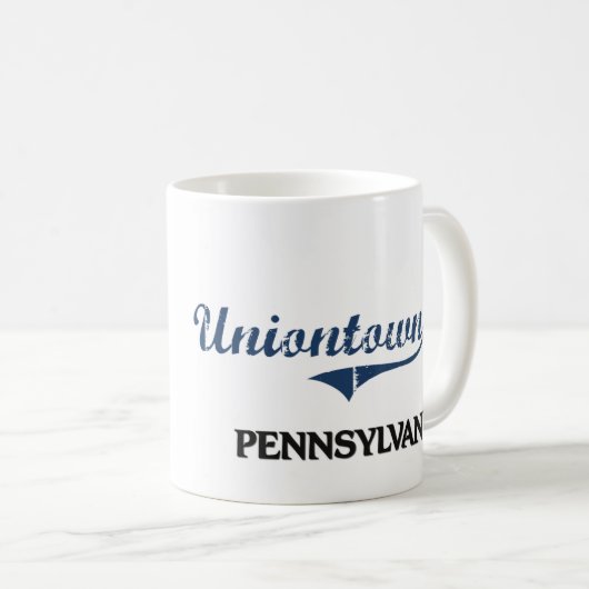 Uniontown Pennsylvania Stadt-Klassiker Kaffeetasse (VorderseiteRechts)