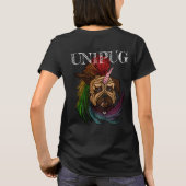 Unipug weiblicher T - Shirt (Schwarzes) (Rückseite)