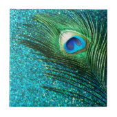 Uniqe Aqua-Pfau Fliese (Vorderseite)