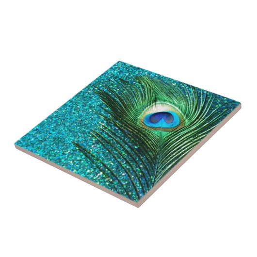 Uniqe Aqua-Pfau Fliese (Seite)
