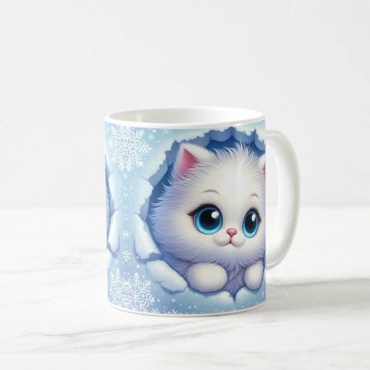 Unique 3D Kitten Tasse Wrap - Sublimation Design (VorderseiteRechts)