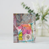  unique abstract mixed media collage Bird 9 Postkarte (Stehend Vorderseite)