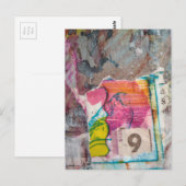  unique abstract mixed media collage Bird 9 Postkarte (Vorne/Hinten)