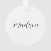 Unique Acrylic Circle Ornament Featuring Your Name (Rückseite)