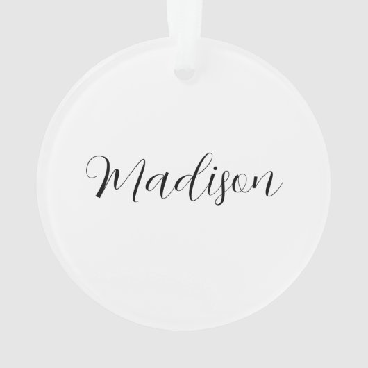 Unique Acrylic Circle Ornament Featuring Your Name (Rückseite)