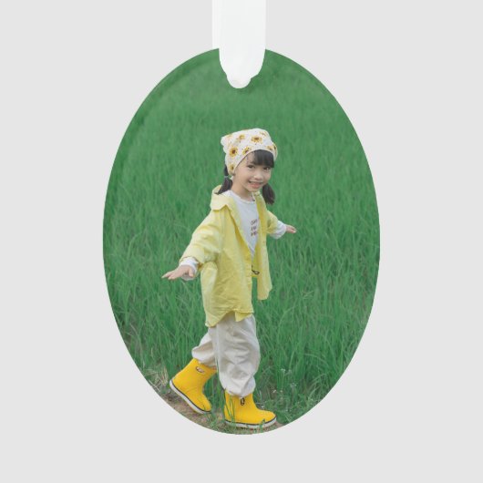 Unique Acrylic Oval Ornament Featuring Your Image (Vorderseite)