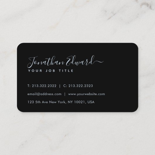 Unique American Bald Eagle Blue Abstrakt Monogram Visitenkarte (Rückseite)