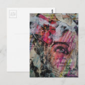 Unique and colorful abstract face mixed media postkarte (Vorne/Hinten)